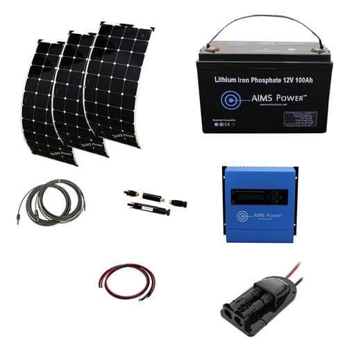 AIMS Power, KIT-2121000A, 390 Watt Solar Kit Flexible Lithium Battery